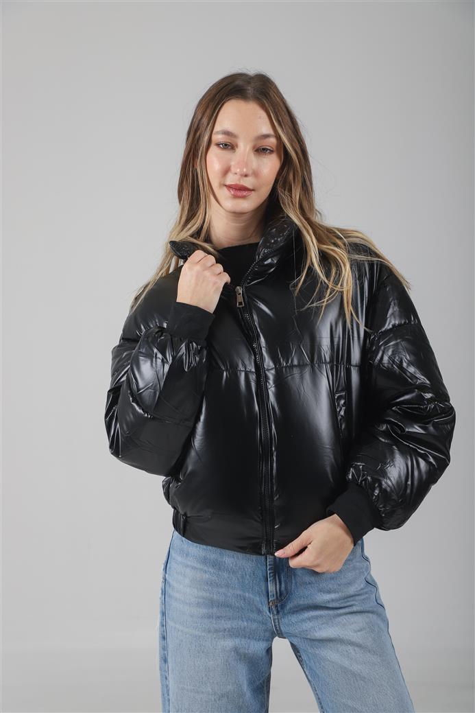 Campera Puffer Black Metalizada Velvet GUK2039