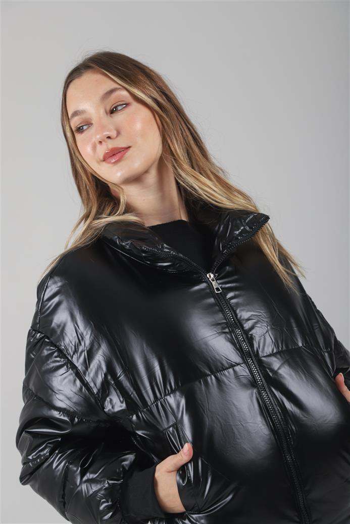 Campera Puffer Black Metalizada Velvet GUK2039