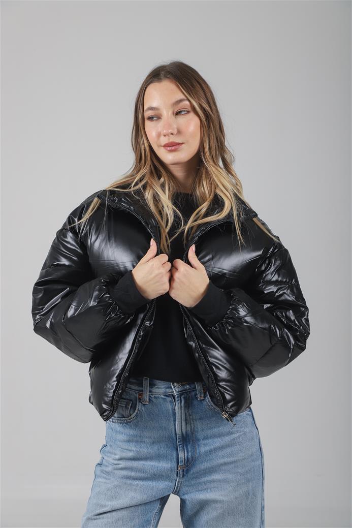 Campera Puffer Black Metalizada Velvet GUK2039
