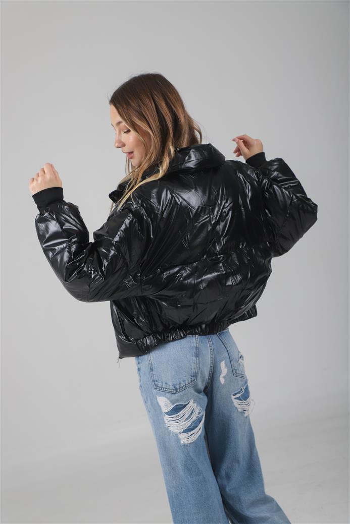 Campera Puffer Black Metalizada Velvet GUK2039