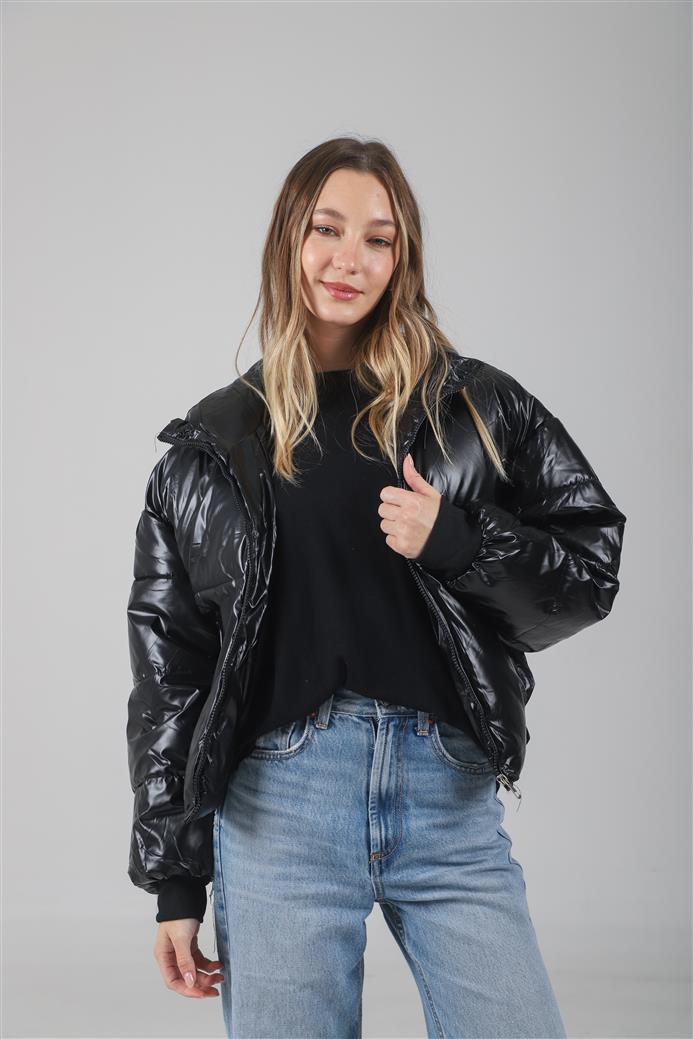 Campera Puffer Black Metalizada Velvet GUK2039