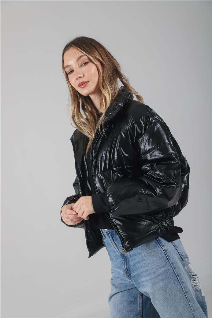 Campera Puffer Black Metalizada Velvet GUK2039