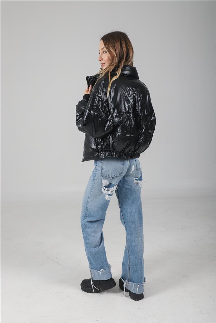 Campera Puffer Black Metalizada Velvet GUK2039
