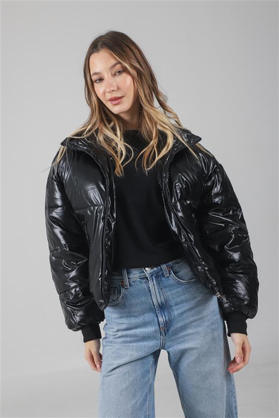 Campera Puffer Black Metalizada Velvet GUK2039