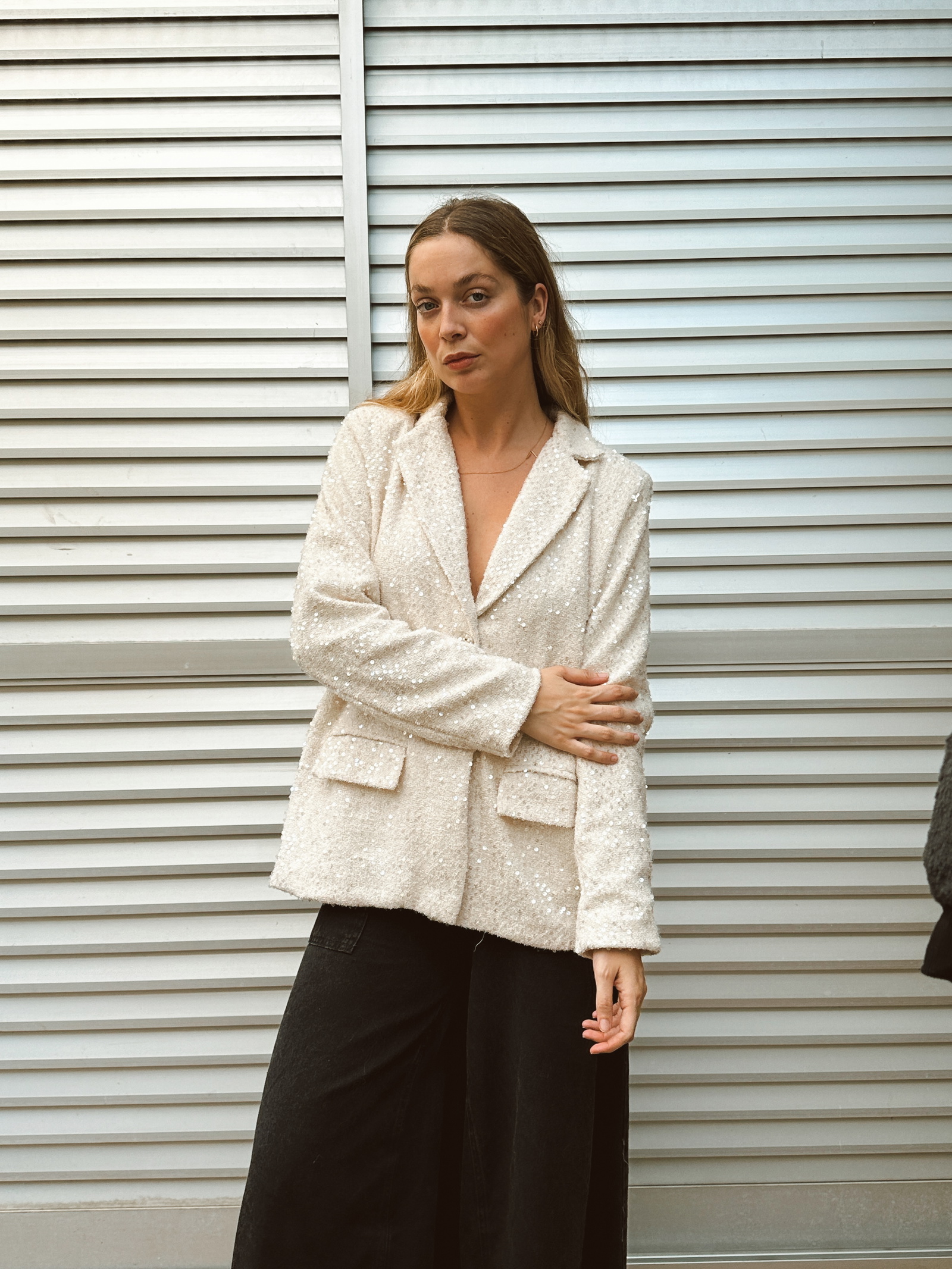 Blazer Zari  Cream  Lentejuelas  GU2019