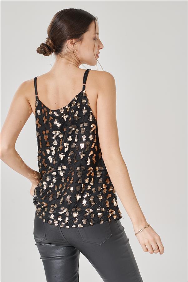 Musculosa Beauty Black Lentejuelas GUK2150