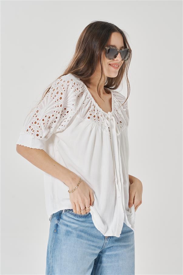 Camisola Mercuri  Manga  Broderie GUK2032