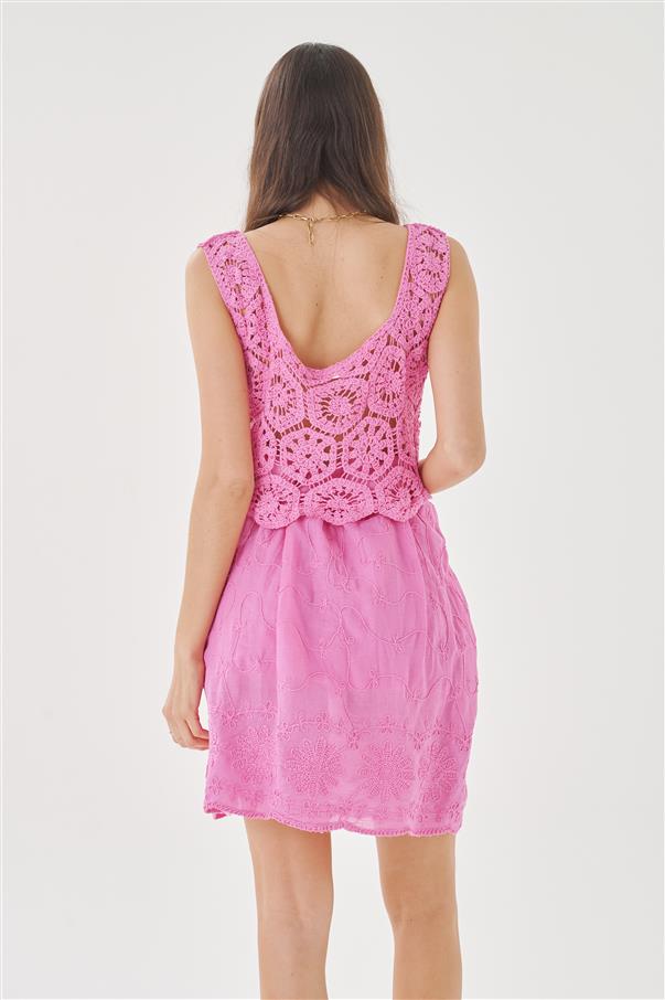 Vestido Gantz  Crochet Bordado GICH5072