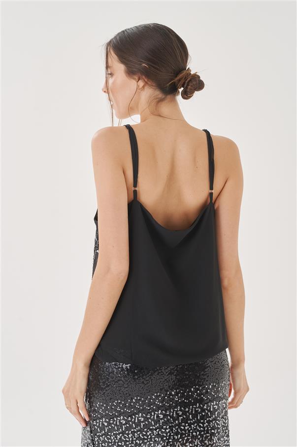 Musculosa Lenan Gasa Lentejuelas GUK2169