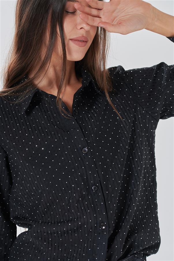 Camisa Lanister Classic Rayada con Strass GUK5019