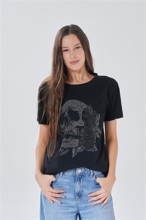 Remera Roses Calavera GU5010