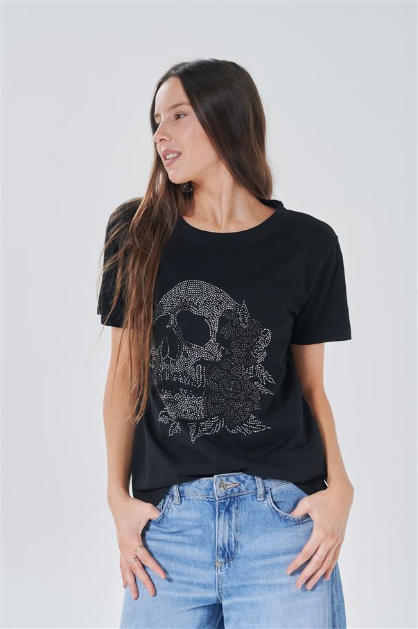 Remera Roses Calavera GU5010