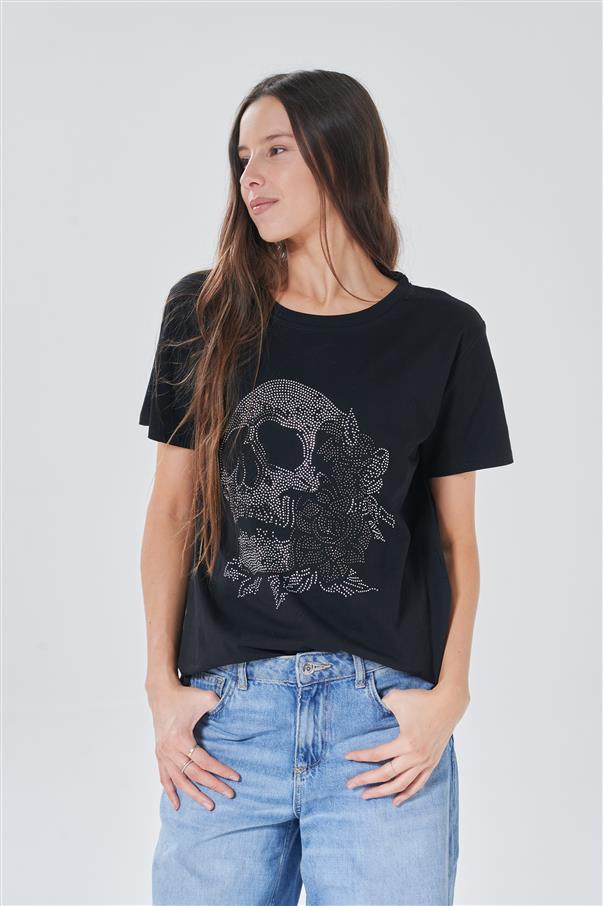 Remera Roses Calavera GU5010