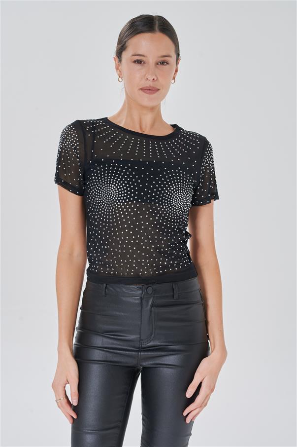 Blusa Mykonos Tull con Piedras GU2660