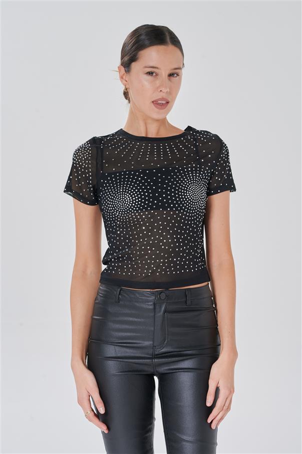 Blusa Mykonos Tull con Piedras GU2660