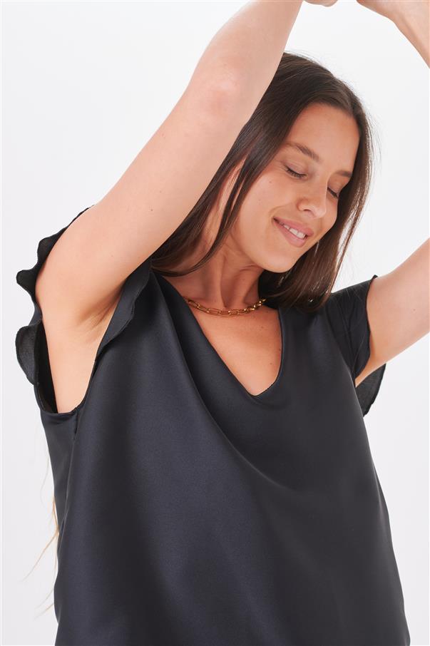 Musculosa Saten Volados