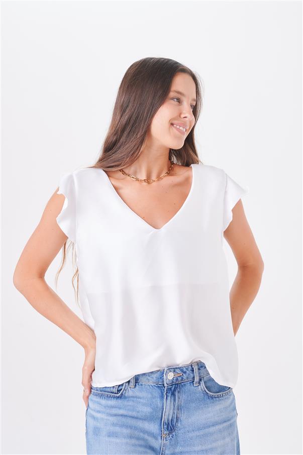 Musculosa Saten Volados