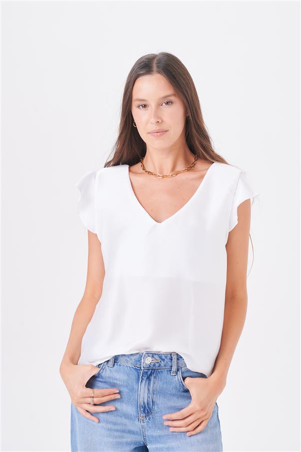 Musculosa Saten Volados