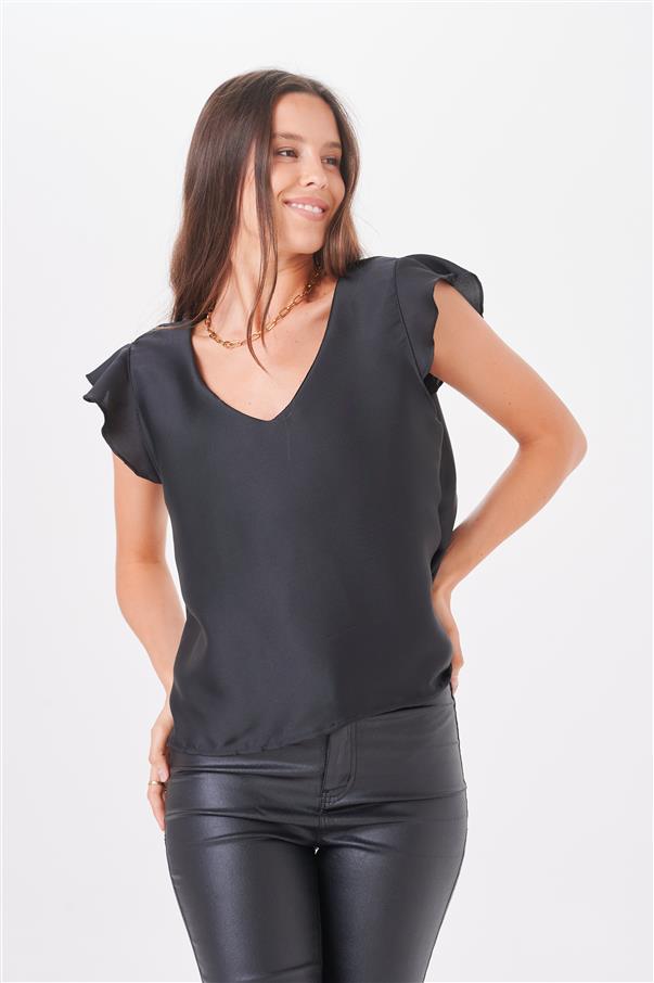 Musculosa Saten Volados