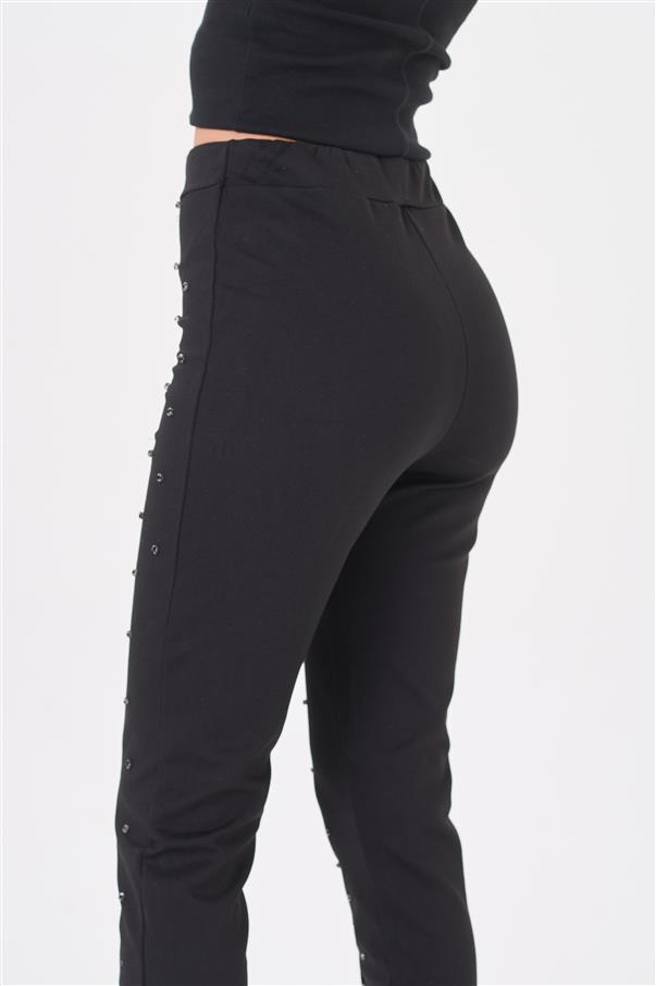 Calza Pantalon Aries Black con Tachas Color Negras GU4022