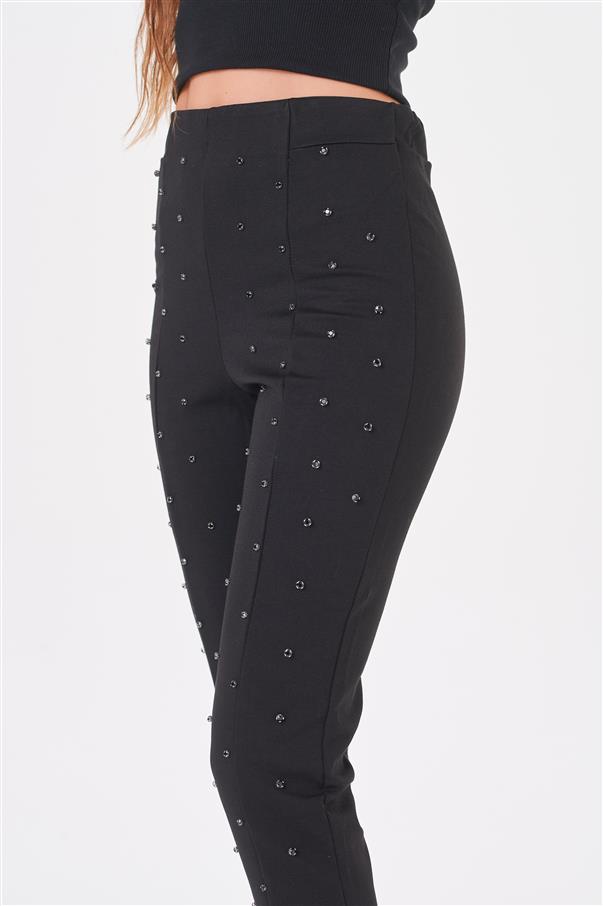 Calza Pantalon Aries Black con Tachas Color Negras GU4022