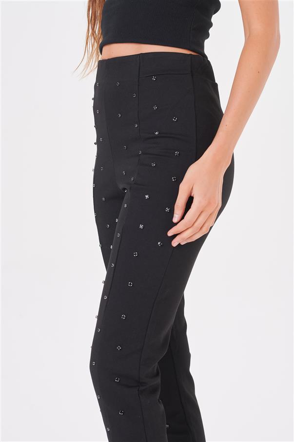 Calza Pantalon Aries Black con Tachas Color Negras GU4022