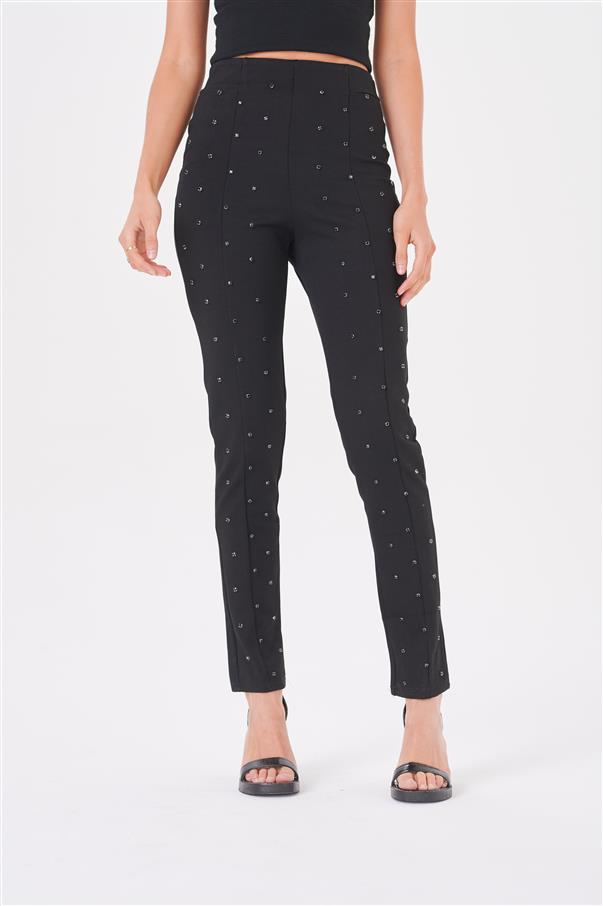 Calza Pantalon Aries Black con Tachas Color Negras GU4022