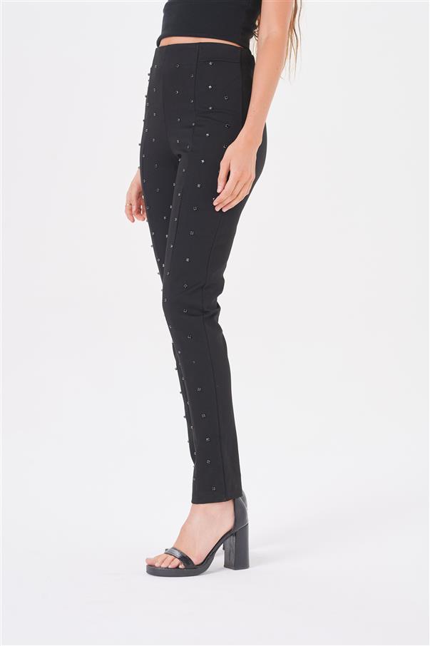 Calza Pantalon Aries Black con Tachas Color Negras GU4022