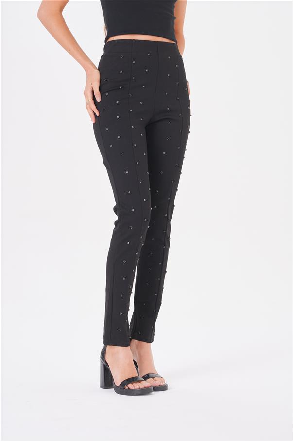 Calza Pantalon Aries Black con Tachas Color Negras GU4022