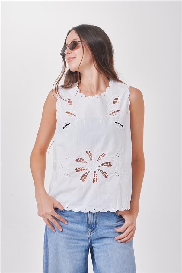 Musculosa Kaine Broderie Calada y Bordada GU4044