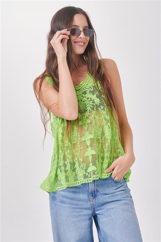 Musculosa Zingara Tull Bordado Colours GICH5087