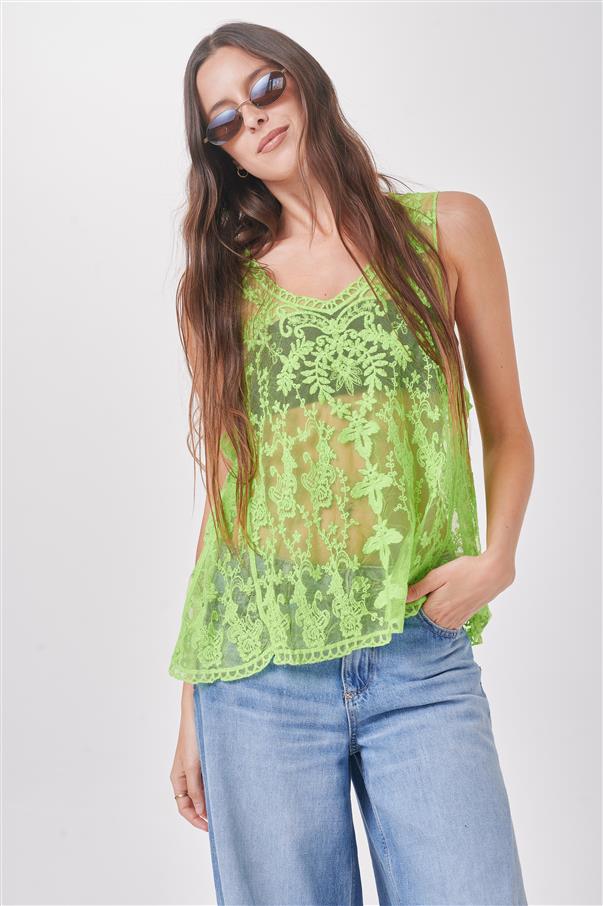 Musculosa Zingara Tull Bordado Colours GICH5087