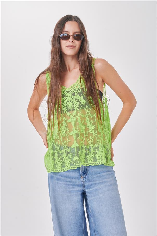 Musculosa Zingara Tull Bordado Colours GICH5087