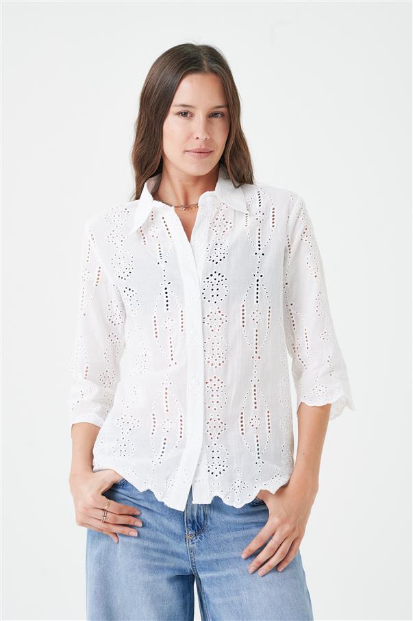 Camisa Livie Broderie Manga 3/4 GUK4009