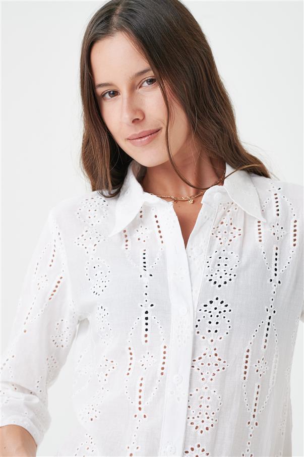 Camisa Livie Broderie Manga 3/4 GUK4009