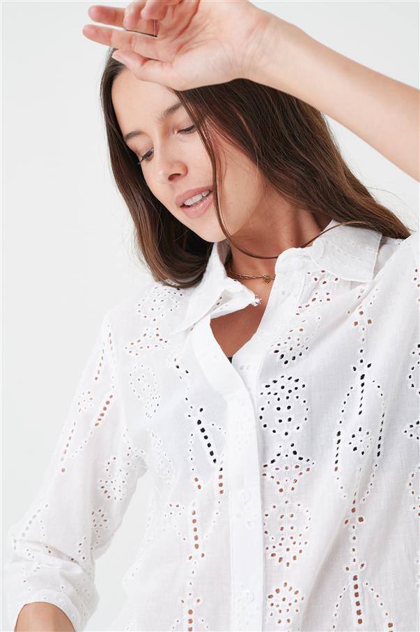 Camisa Livie Broderie Manga 3/4 GUK4009