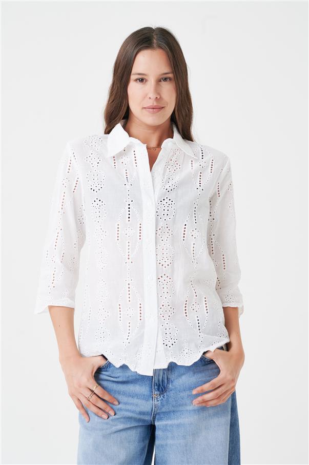 Camisa Livie Broderie Manga 3/4 GUK4009