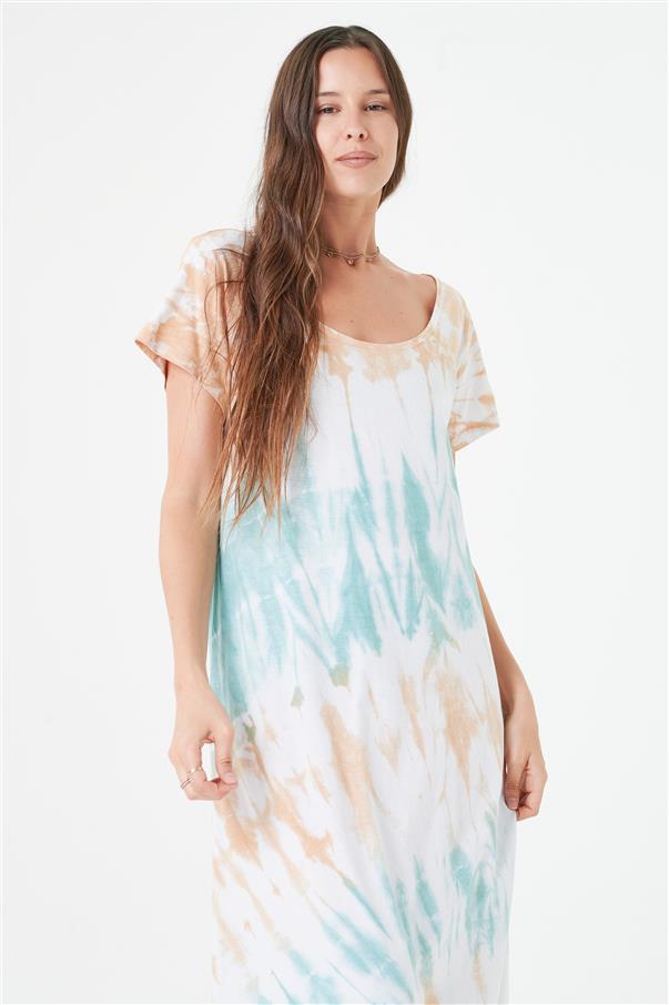 Vestido Snail Turquoise Batik