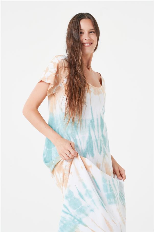 Vestido Snail Turquoise Batik