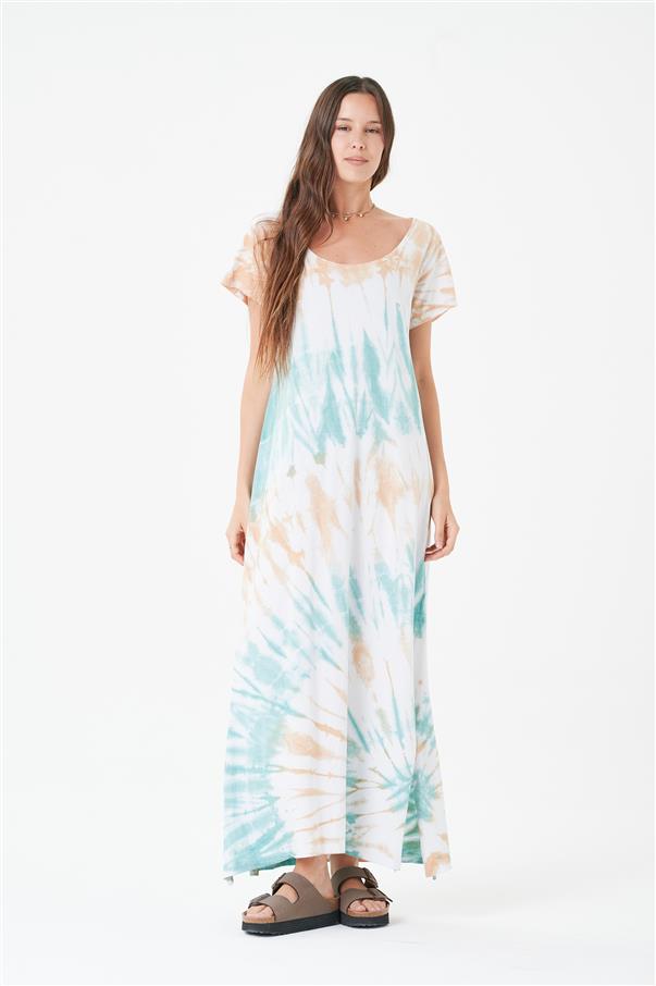 Vestido Snail Turquoise Batik