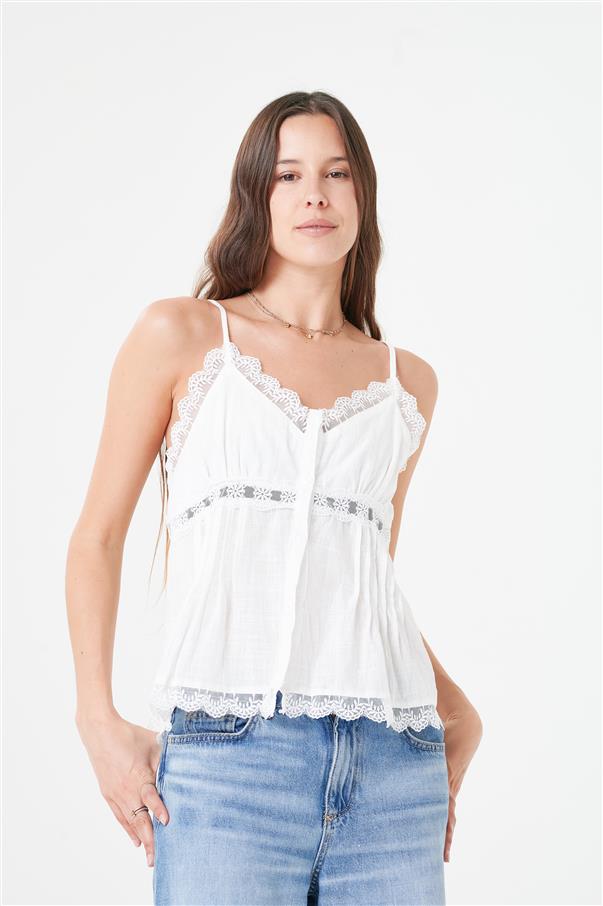 Musculosa Shelly Lino con Botones Classic GUK4053