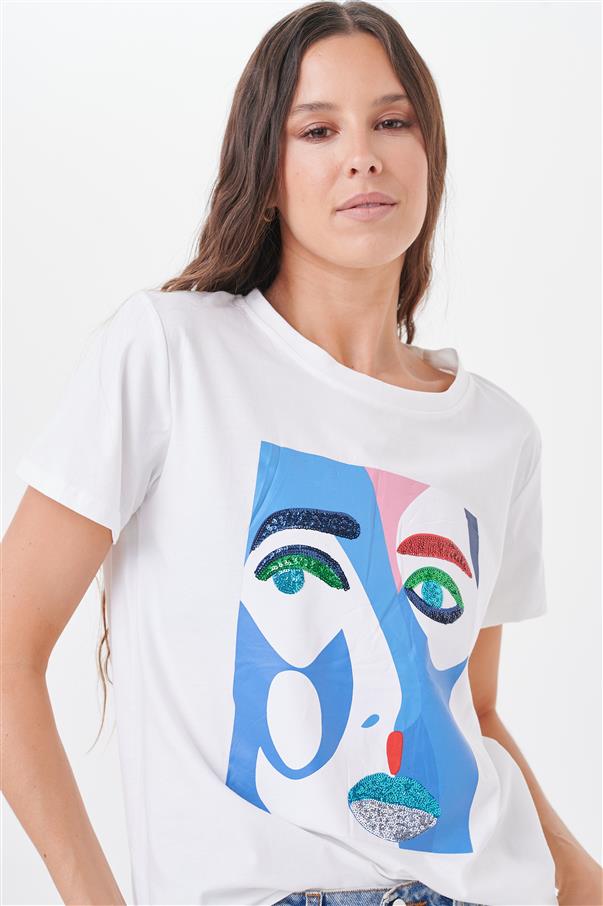 Remera Picasso Lentejuelas  GU5047