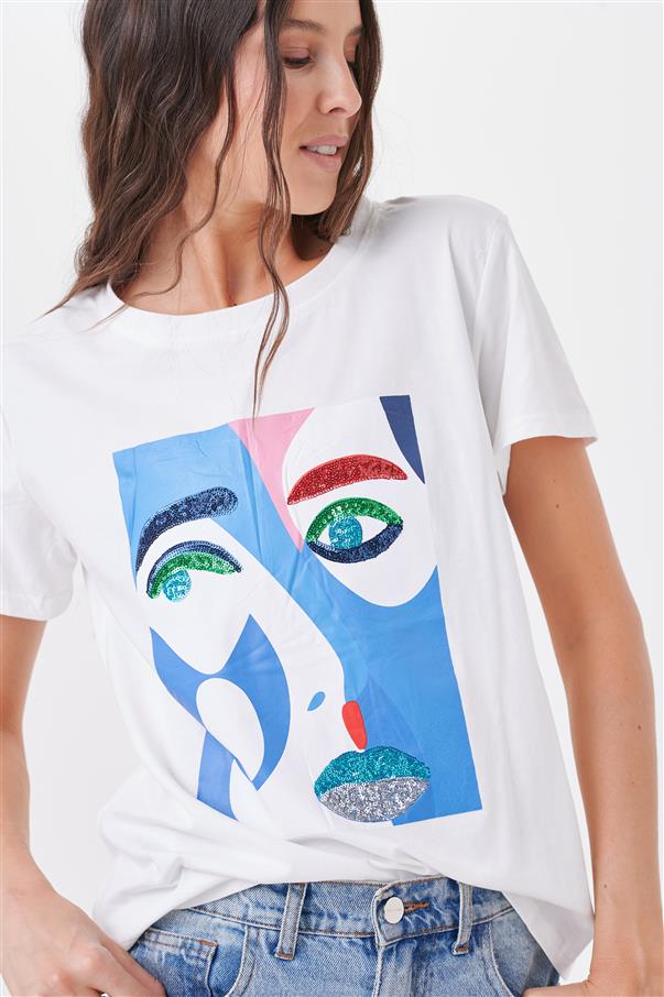 Remera Picasso Lentejuelas  GU5047