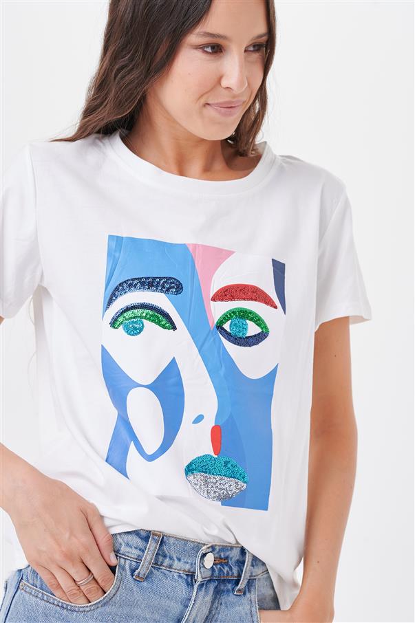 Remera Picasso Lentejuelas  GU5047