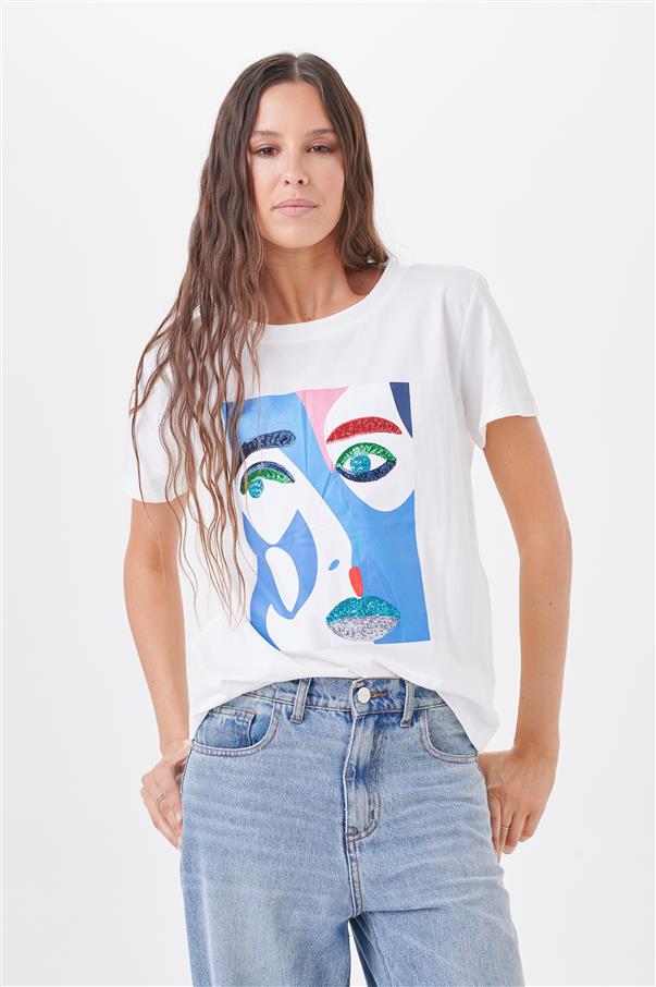 Remera Picasso Lentejuelas  GU5047