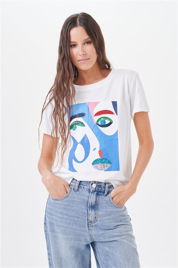 Remera Picasso Lentejuelas  GU5047