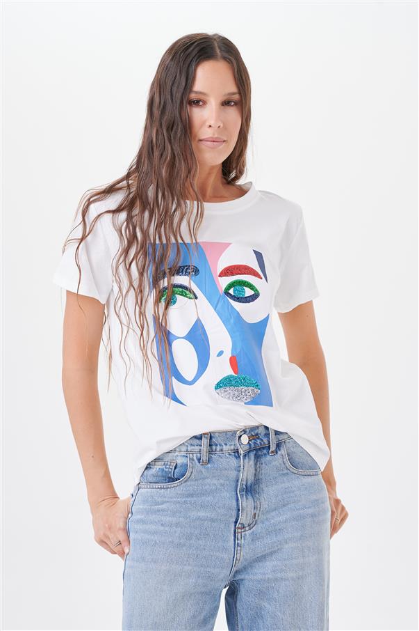 Remera Picasso Lentejuelas  GU5047