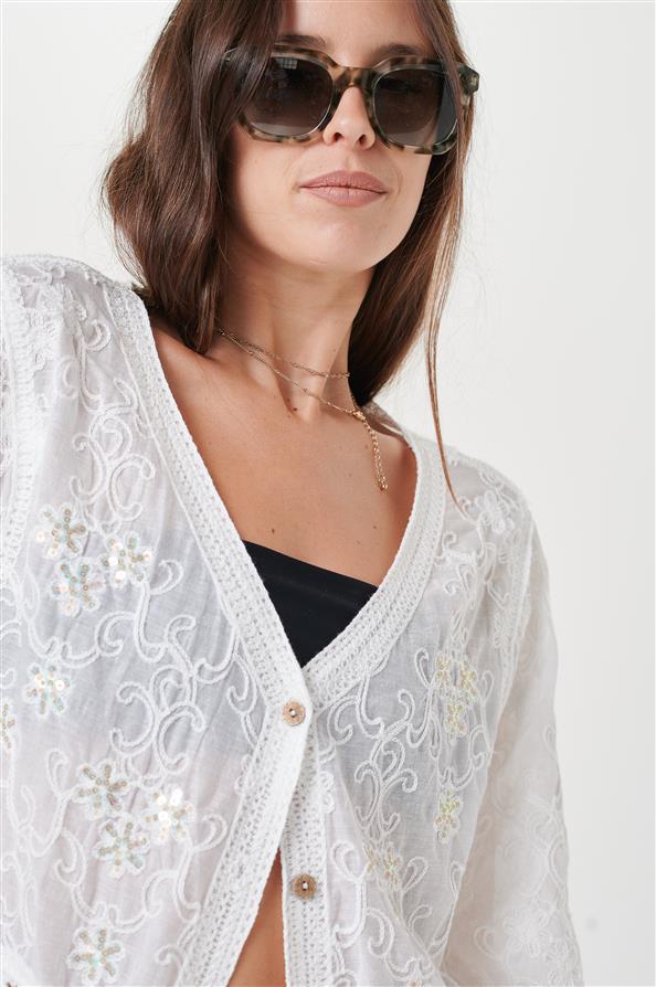 Camisola Vainy Broderie Lentejuelas GUCH3004