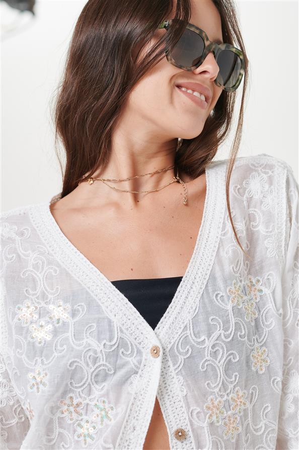 Camisola Vainy Broderie Lentejuelas GUCH3004