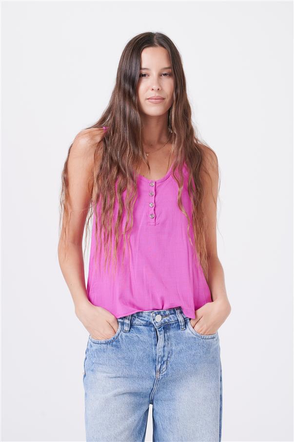 Musculosa de Lino con Botones